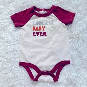 Coolest Baby Ever Baseball Style Onesie size 0-3M